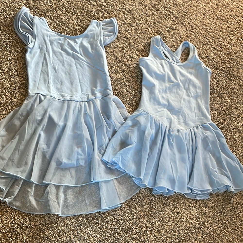 Light Blue Kids Dance Dress Set